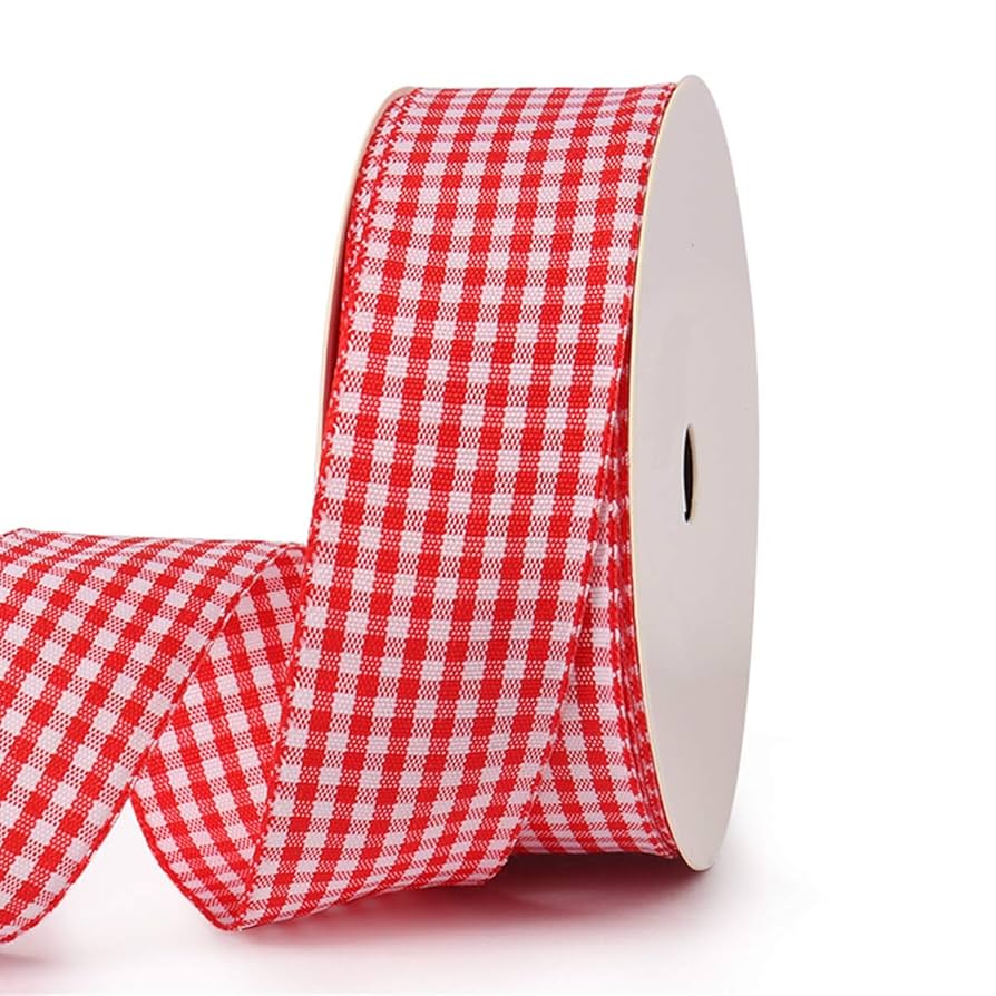 Amazon.com: VIVIQUEN Gingham Ribbon Checkered Ribbon 1-Inch